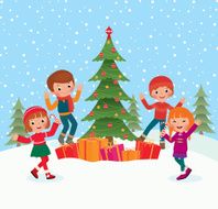 Children celebrate Christmas
