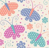 Seamless pattern with color butterflies