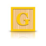 Vector letter G wooden alphabet block