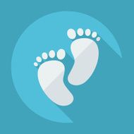 Flat modern design with shadow Children&#039;s footprint N2