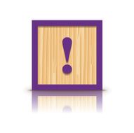 Vector exclamation point wooden alphabet block