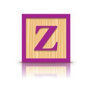 Vector letter Z wooden alphabet block