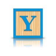 Vector letter Y wooden alphabet block