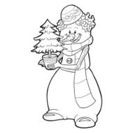 Coloring book (snowman and christmas tree)