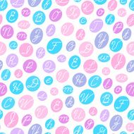 Seamless pattern with English cursive letters N4