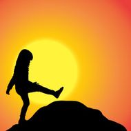 Vector silhouette of girl N94