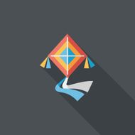 kite flat icon with long shadow eps10 N24