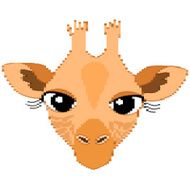 Cute Giraffe Portrait of Small Rectangles
