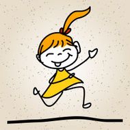 hand drawing abstract cartoon happy kids N15