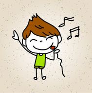 hand drawing cartoon abstract happy kids N12