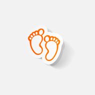 Paper clipped sticker Footprint symbol N15