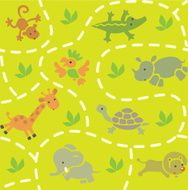 Seamless pattern with funny african animals N4
