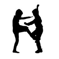 Vector silhouette of children N254