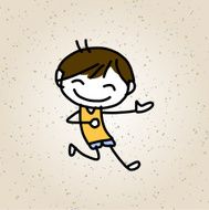 hand drawing cartoon abstract happy kids N13