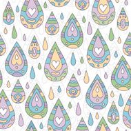 Autumn seamless pattern with rain drops