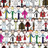 Happy kids seamless pattern N3