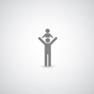 dad and son vector symbol N3