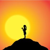 Vector silhouette of girl N96