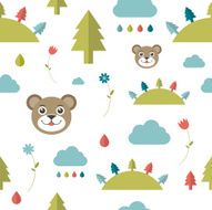 Child seamless pattern Forest concept N2