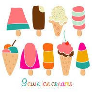 Cute ice cream set