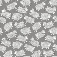 Seamless pattern with cute sheep N3