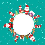 Merry christmas with kids and element on earth N2