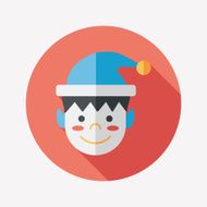 Christmas boy flat icon with long shadow eps10 N33