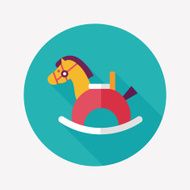 horse toy flat icon with long shadow eps10 N45