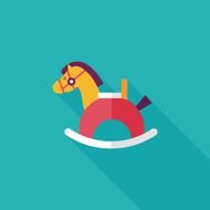 horse toy flat icon with long shadow eps10 N46