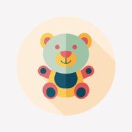 teddy bear flat icon with long shadow eps 10 N11
