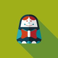 Russian Doll flat icon with long shadow eps 10 N8