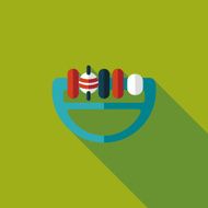 baby rattle flat icon with long shadow N10
