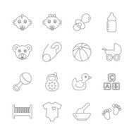 Baby Line Icons