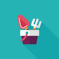 Shovel and bucket toys flat icon with long shadow eps10 N21