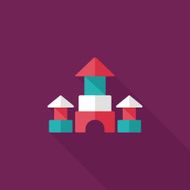 brick house flat icon with long shadow N84