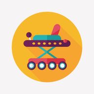 Baby walker flat icon with long shadow eps10 N66