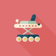 Baby walker flat icon with long shadow eps10 N67