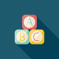 ABC blocks flat icon with long shadow EPS 10 N49