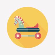 horse toy car flat icon with long shadow eps10 N9
