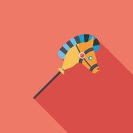 toy horse flat icon with long shadow eps10 N35