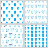 Vector dental seamless pattern