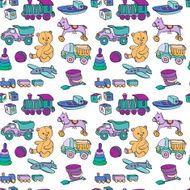 seamless pattern with baby toys N4