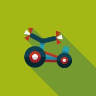 Kids Tricycle flat icon with long shadow eps10 N33