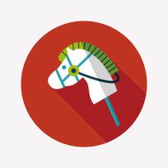 toy horse flat icon with long shadow eps10 N36