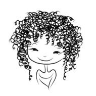 Cute Girl Smiling Sketch For Your Design N6