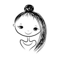 Cute Girl Smiling Sketch For Your Design N8