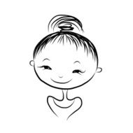 Cute Girl Smiling Sketch For Your Design N10