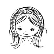 Cute Girl Smiling Sketch For Your Design N11