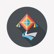 kite flat icon with long shadow eps10 N25