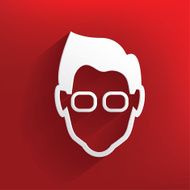 Nerd design on red background clean vector